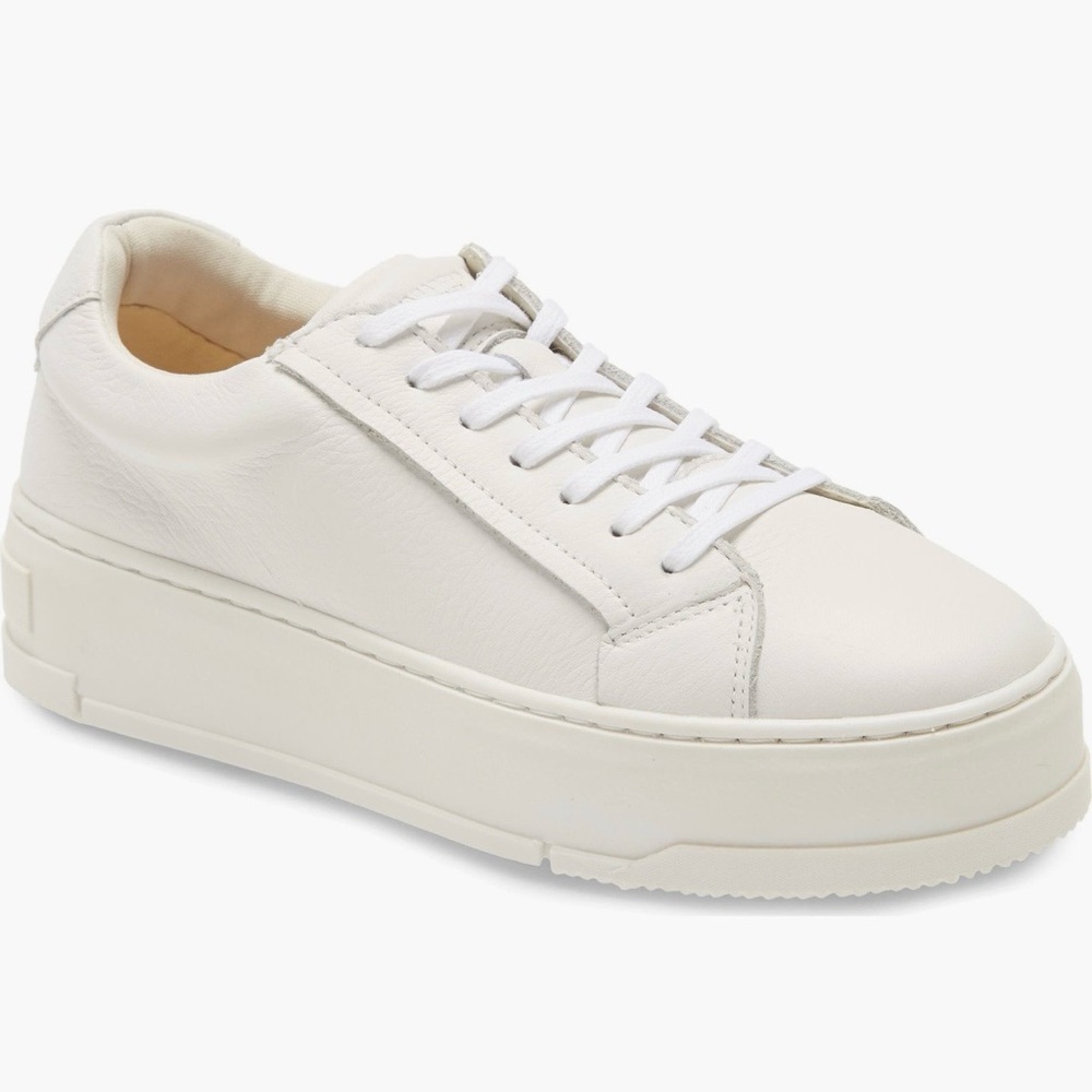 Vagabond Judy White Leather Platform Lace-Up Retro Sneakers Size 8 US / 38 EU